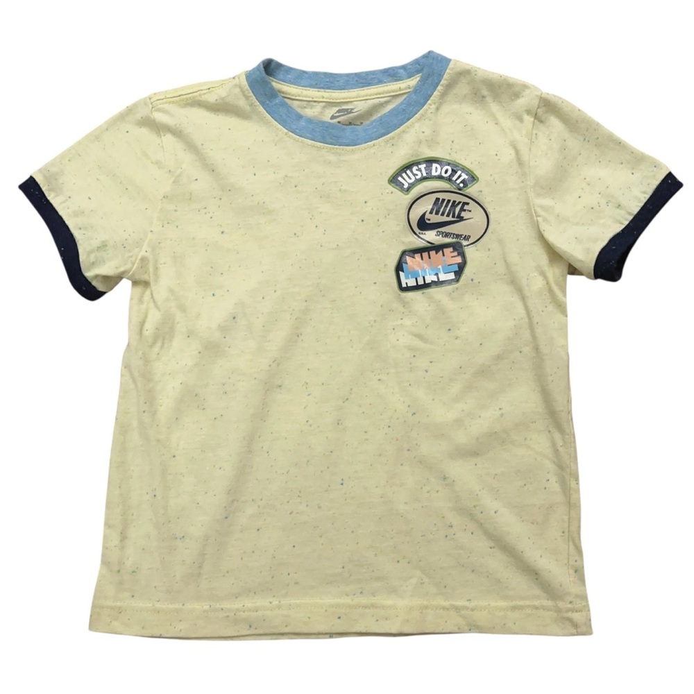 Nike T-Shirt Boys Size 6 Short Sleeve Graphic Print Crewneck Yellow
